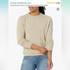 Goodthreads Men's Lambswool Crewneck Sweater